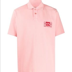 Martine rose embroidered polo salmon